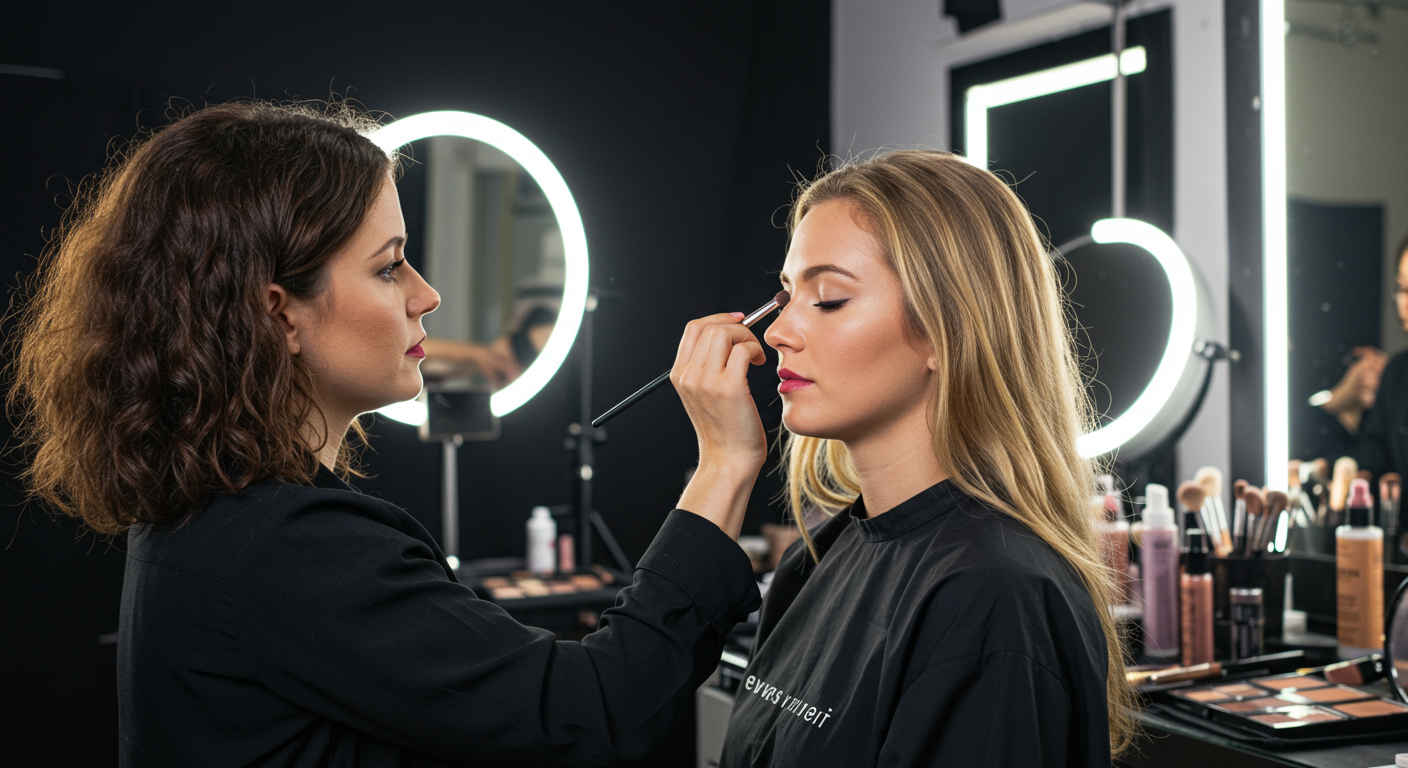 Illustration éditoriale pour Maquillage et Esthétique : Les Tendances à Suivre à Tours
